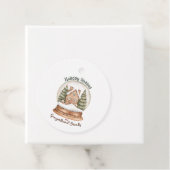 Gingerbread House Christmas Holiday Snow Wereldbol Bedankjes Labels (In situ)