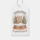 Gingerbread House Christmas Holiday Snow Wereldbol Cadeaulabel (Voorkant)