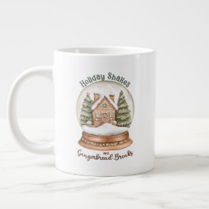Gingerbread House Christmas Holiday Snow Wereldbol Grote Koffiekop