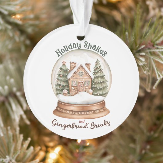 Gingerbread House Christmas Holiday Snow Wereldbol Ornament (Boom)