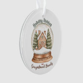 Gingerbread House Christmas Holiday Snow Wereldbol Ornament (voorkant)