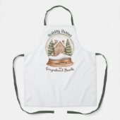 Gingerbread House Christmas Holiday Snow Wereldbol Schort (Voorkant)