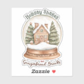 Gingerbread House Christmas Holiday Snow Wereldbol Sticker (Vel)