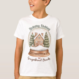 Gingerbread House Christmas Holiday Snow Wereldbol T-shirt