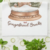 Gingerbread House Christmas Holiday Snow Wereldbol Theedoek (Gevouwen)