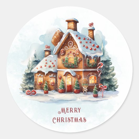 Gingerbread House Christmas Holiday Sticker (Voorkant)