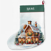 Gingerbread House Christmas Holiday Stocking Grote Kerstsok (Achterkant)