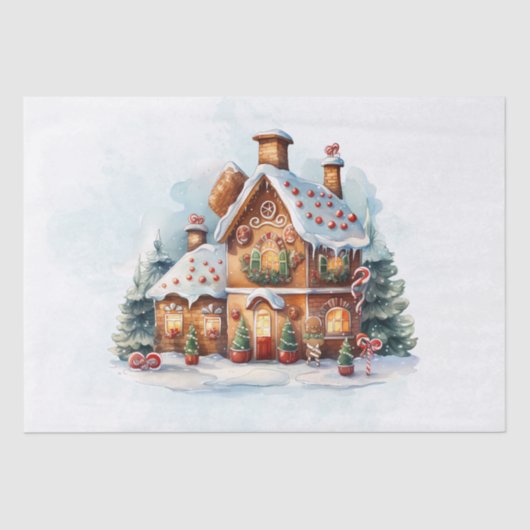 Gingerbread House Christmas Holiday Tissue Paper Tissuepapier (Voorkant)