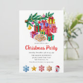 Gingerbread House Christmas Party Invitation Kaart (Staand voorkant)