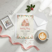 Gingerbread House Christmas Party Invitation Kaart
