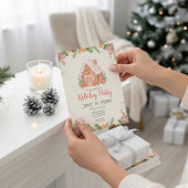 Gingerbread House Christmas Party Invitation Kaart