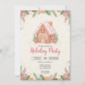 Gingerbread House Christmas Party Invitation Kaart (Voorkant)