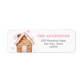 Gingerbread House Christmas Return Address Etiket (Voorkant)