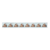Gingerbread House Christmas Satin Ribbon Satijnen Lint (Voorkant)