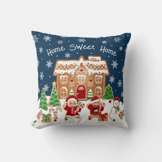 Gingerbread House Christmas Throw Pillow Kussen
