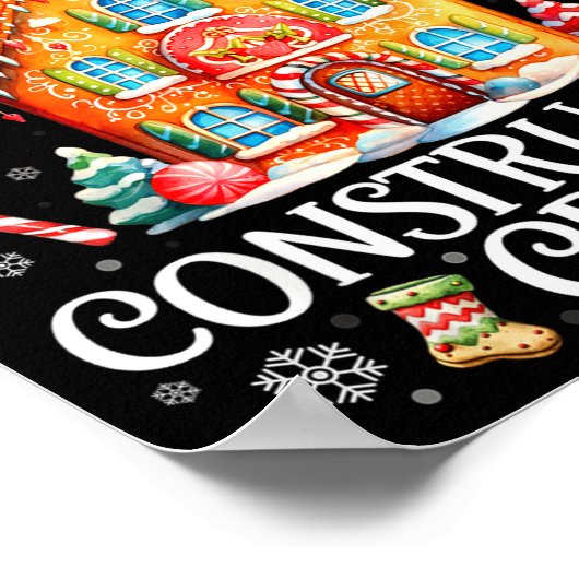 Gingerbread House Construction Crew Baking Christm Poster (Hoek)