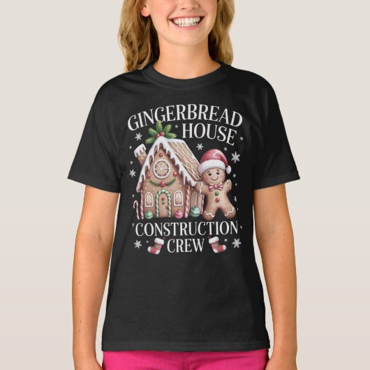 Gingerbread House Construction Crew - Christmas T-shirt (Voorkant)