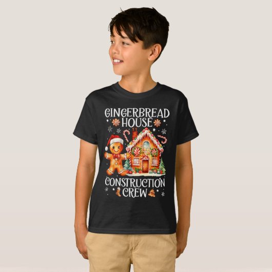 Gingerbread House Construction Crew Cookie Baking T-shirt (Voorkant volledig)