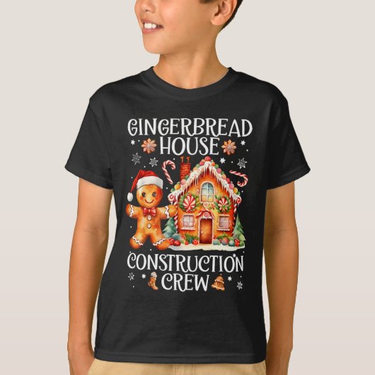 Gingerbread House Construction Crew Cookie Baking  T-shirt (Voorkant)