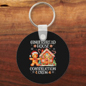 Gingerbread House Construction Crew Cookies Baking Sleutelhanger (Voorkant)