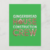 Gingerbread House Construction Crew Digitale Kunst Briefkaart (Voorkant)