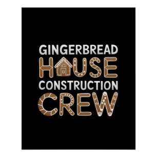 Gingerbread House Construction Crew Digitale Kunst Perfect Poster