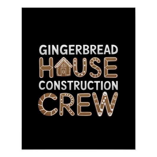 Gingerbread House Construction Crew Digitale Kunst Perfect Poster (Voorkant)