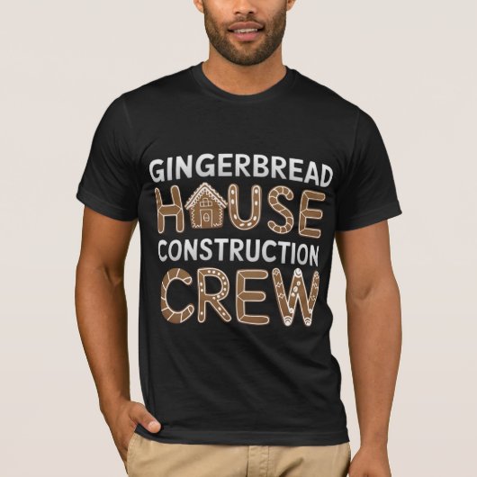 Gingerbread House Construction Crew Digitale Kunst T-shirt (Voorkant)
