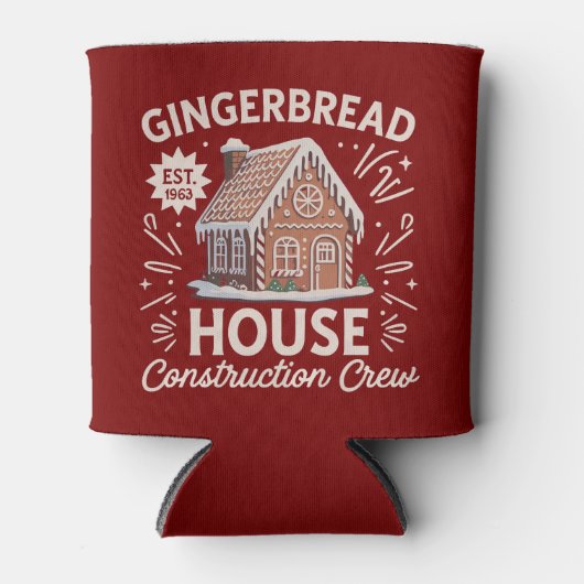 Gingerbread House Construction Crew Funny Xmas Blikjeskoeler (Voorkant)