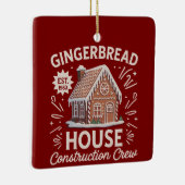 Gingerbread House Construction Crew Funny Xmas Keramisch Ornament (Rechts)