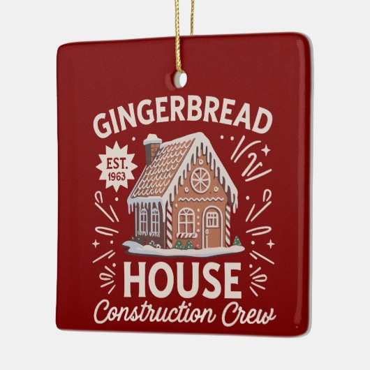 Gingerbread House Construction Crew Funny Xmas Keramisch Ornament (Links)
