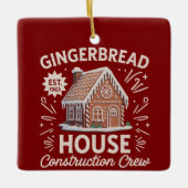 Gingerbread House Construction Crew Funny Xmas Keramisch Ornament (Voorkant)