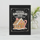 Gingerbread House Construction Crew Kerstmis Feestdagenkaart (Staand voorkant)