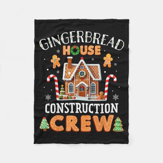 Gingerbread House Construction Crew Kids Men Women Fleece Deken (Voorkant)