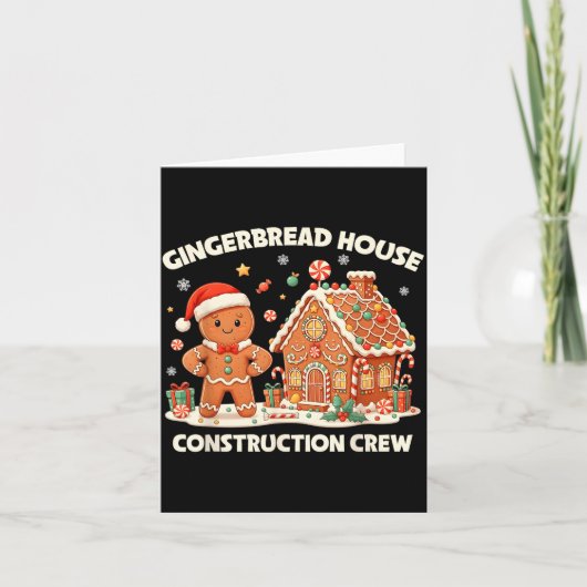 Gingerbread House Construction Crew Kids Men Women Kaart (Voorkant)