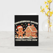 Gingerbread House Construction Crew Kids Men Women Kaart (Gele Bloem)