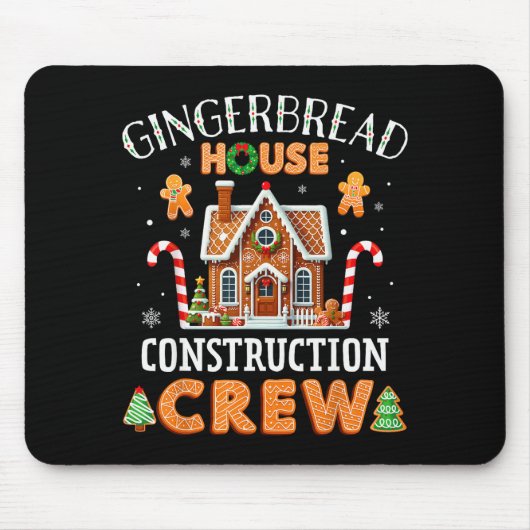 Gingerbread House Construction Crew Kids Men Women Muismat (Voorkant)