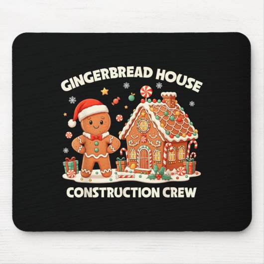 Gingerbread House Construction Crew Kids Men Women Muismat (Voorkant)