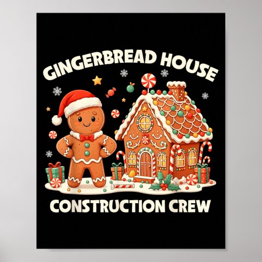 Gingerbread House Construction Crew Kids Men Women Poster (Voorkant)