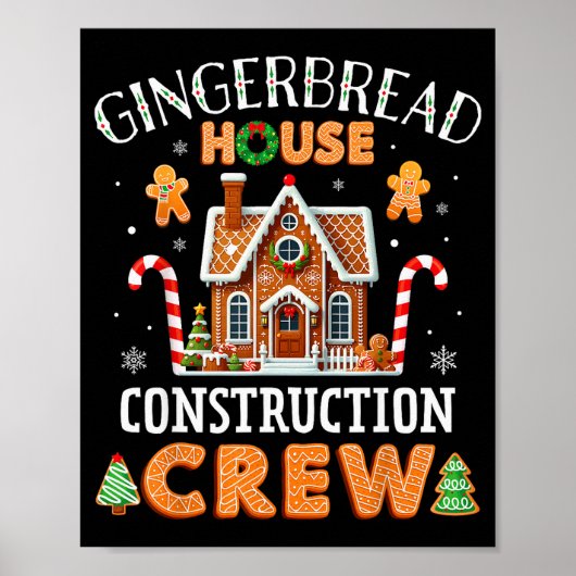 Gingerbread House Construction Crew Kids Men Women Poster (Voorkant)