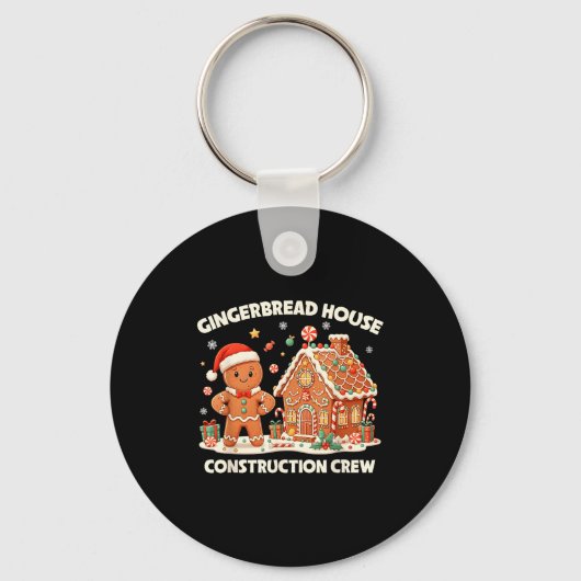 Gingerbread House Construction Crew Kids Men Women Sleutelhanger (Voorkant)