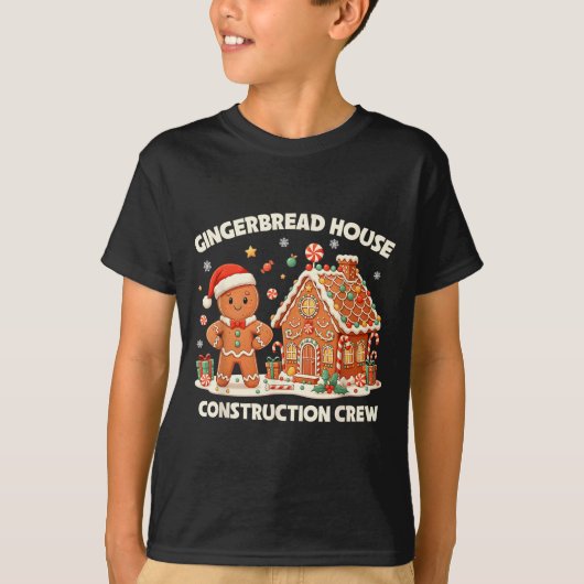 Gingerbread House Construction Crew Kids Men Women T-shirt (Voorkant)