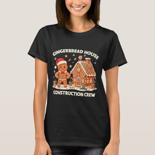 Gingerbread House Construction Crew Kids Men Women T-shirt (Voorkant)