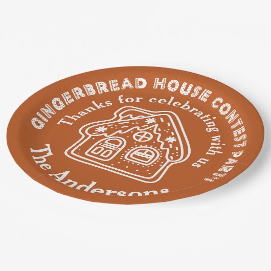 Gingerbread House Contest Party Bedankt Papieren Bordje (Gekanteld)