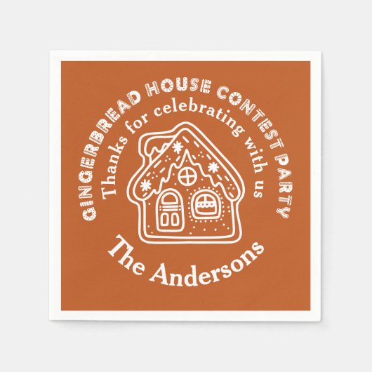 Gingerbread House Contest Party Bedankt Servet (Voorkant)