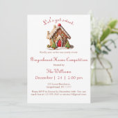 Gingerbread House Contest Party Uitnodiging (Staand voorkant)
