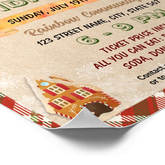 Gingerbread House Contest school sjabloon Poster (Hoek)