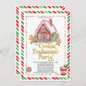 Gingerbread House Cookie Exchange Party Kaart (Voorkant / Achterkant)