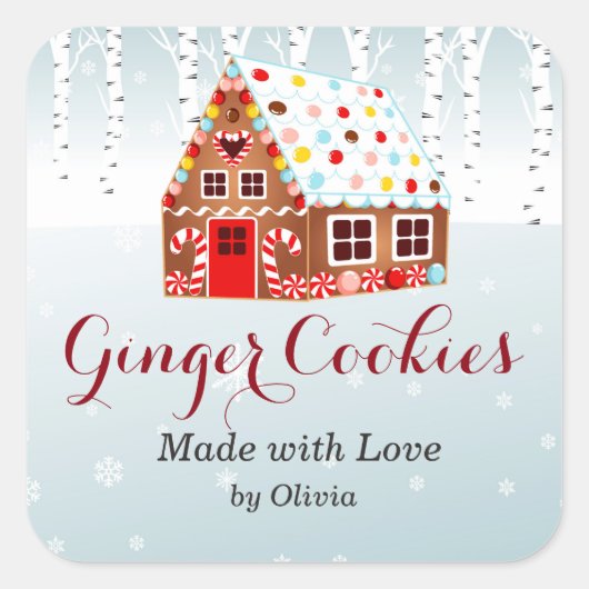 Gingerbread House Cookie Jar cadeau sticker (Voorkant)