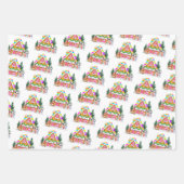 Gingerbread House Cookie Sneeuwvlok Vrolijk Kerstf Inpakpapier Vel (Voorkant 2)